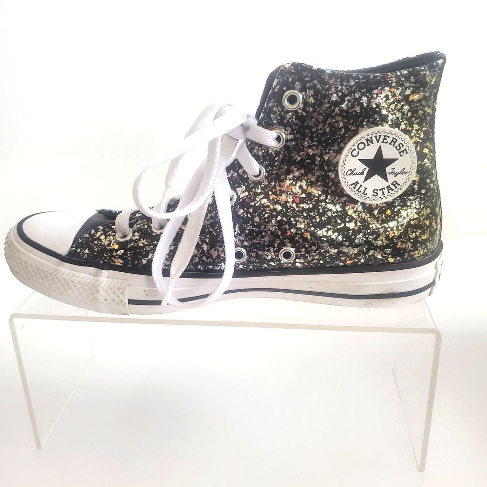 Converse Girls Sneakers Size 5 Glitter Silver Chuck Taylor All Star High Top